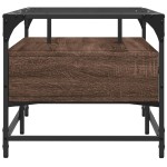 vidaXL Măsuță cafea cu blat din sticlă stejar maro 98,5x50x45 cm oțel vidaXL Măsuță cafea cu blat din sticlă stejar maro 98,5x50x45 cm oțel
