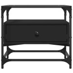 vidaXL Măsuță de cafea cu blat din sticlă negru 50x50x45 cm oțel vidaXL Măsuță de cafea cu blat din sticlă negru 50x50x45 cm oțel