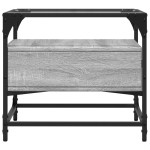 vidaXL Măsuță de cafea cu blat din sticlă gri sonoma 50x50x45 cm oțel
