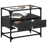 vidaXL Dulap TV blat sticlă, negru, 60x35x51 cm lemn prelucrat