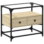 vidaXL Dulap TV blat sticlă, stejar sonoma, 60x35x51 cm lemn prelucrat