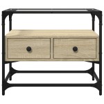 vidaXL Dulap TV blat sticlă, stejar sonoma, 60x35x51 cm lemn prelucrat