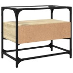 vidaXL Dulap TV blat sticlă, stejar sonoma, 60x35x51 cm lemn prelucrat