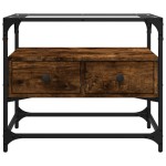 vidaXL Dulap TV blat sticlă stejar fumuriu 60x35x51 cm lemn prelucrat