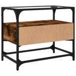 vidaXL Dulap TV blat sticlă stejar fumuriu 60x35x51 cm lemn prelucrat