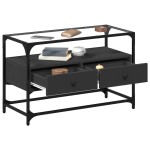 vidaXL Dulap TV blat sticlă, negru, 80x35x51 cm lemn prelucrat