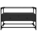 vidaXL Dulap TV blat sticlă, negru, 80x35x51 cm lemn prelucrat