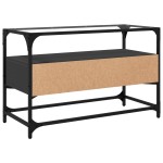 vidaXL Dulap TV blat sticlă, negru, 80x35x51 cm lemn prelucrat