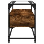 vidaXL Dulap TV blat sticlă stejar fumuriu 80x35x51 cm lemn prelucrat
