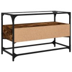 vidaXL Dulap TV blat sticlă stejar fumuriu 80x35x51 cm lemn prelucrat