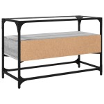 vidaXL Dulap TV blat sticlă, gri sonoma, 80x35x51 cm lemn prelucrat