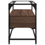 vidaXL Dulap TV blat sticlă, stejar maro, 80x35x51 cm lemn prelucrat