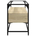 vidaXL Dulap TV blat sticlă, stejar sonoma, 98x35x51 cm lemn prelucrat