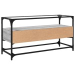 vidaXL Dulap TV blat sticlă, gri sonoma, 98x35x51 cm lemn prelucrat