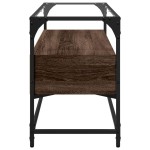 vidaXL Dulap TV blat sticlă, stejar maro, 98x35x51 cm lemn prelucrat