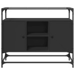 vidaXL Dulap, blat din sticlă negru 98x35x81 cm lemn prelucrat vidaXL Dulap, blat din sticlă negru 98x35x81 cm lemn prelucrat