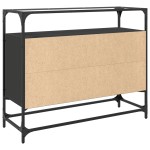 vidaXL Dulap, blat din sticlă negru 98x35x81 cm lemn prelucrat vidaXL Dulap, blat din sticlă negru 98x35x81 cm lemn prelucrat
