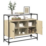 vidaXL Dulap, blat din sticlă stejar sonoma 98x35x81 cm lemn prelucrat