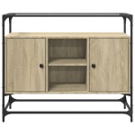vidaXL Dulap, blat din sticlă stejar sonoma 98x35x81 cm lemn prelucrat