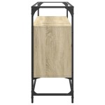 vidaXL Dulap, blat din sticlă stejar sonoma 98x35x81 cm lemn prelucrat
