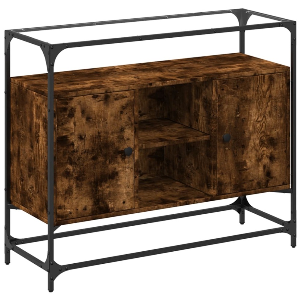 vidaXL Dulap, blat din sticlă stejar fumuriu 98x35x81cm lemn prelucrat