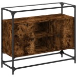 vidaXL Dulap, blat din sticlă stejar fumuriu 98x35x81cm lemn prelucrat
