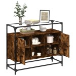vidaXL Dulap, blat din sticlă stejar fumuriu 98x35x81cm lemn prelucrat