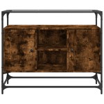 vidaXL Dulap, blat din sticlă stejar fumuriu 98x35x81cm lemn prelucrat