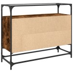 vidaXL Dulap, blat din sticlă stejar fumuriu 98x35x81cm lemn prelucrat