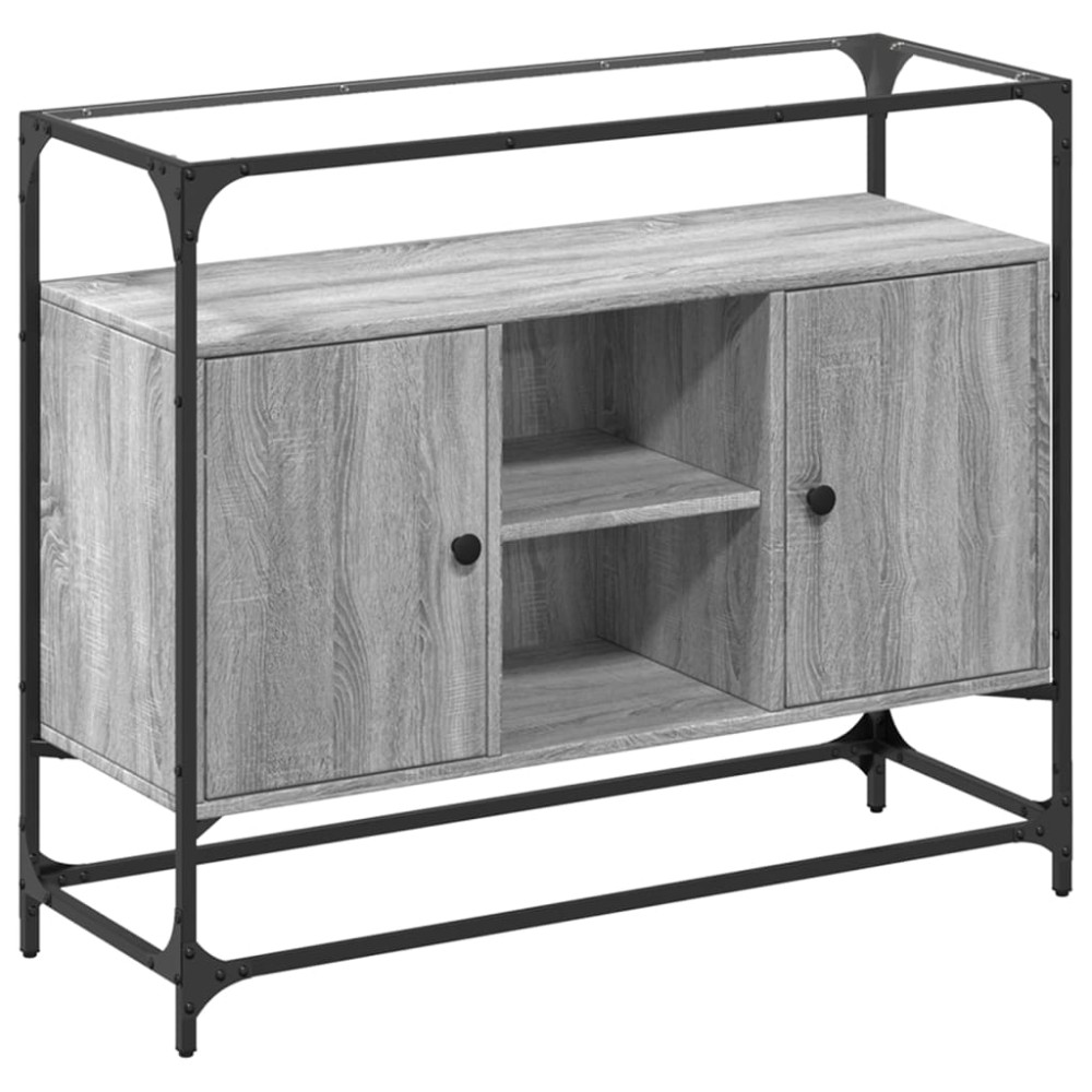 vidaXL Dulap, blat din sticlă gri sonoma 98x35x81 cm lemn prelucrat