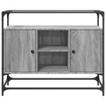 vidaXL Dulap, blat din sticlă gri sonoma 98x35x81 cm lemn prelucrat vidaXL Dulap, blat din sticlă gri sonoma 98x35x81 cm lemn prelucrat