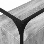 vidaXL Dulap, blat din sticlă gri sonoma 98x35x81 cm lemn prelucrat vidaXL Dulap, blat din sticlă gri sonoma 98x35x81 cm lemn prelucrat