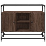 vidaXL Dulap, blat din sticlă stejar maro 98x35x81 cm lemn prelucrat