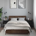 vidaXL Noptiere, 2 buc., negru, 40x40x55 cm, lemn prelucrat vidaXL Noptiere, 2 buc., negru, 40x40x55 cm, lemn prelucrat