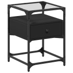 vidaXL Noptiere, 2 buc., negru, 40x40x55 cm, lemn prelucrat vidaXL Noptiere, 2 buc., negru, 40x40x55 cm, lemn prelucrat
