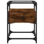 vidaXL Noptiere, 2 buc., stejar fumuriu, 40x40x55 cm, lemn compozit