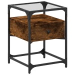 vidaXL Noptiere, 2 buc., stejar fumuriu, 40x40x55 cm, lemn compozit