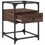 vidaXL Noptieră, stejar maro, 40x40x55 cm, lemn compozit