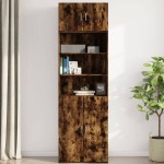 vidaXL Dulap de perete, stejar fumuriu, 70x42,5x40 cm, lemn compozit