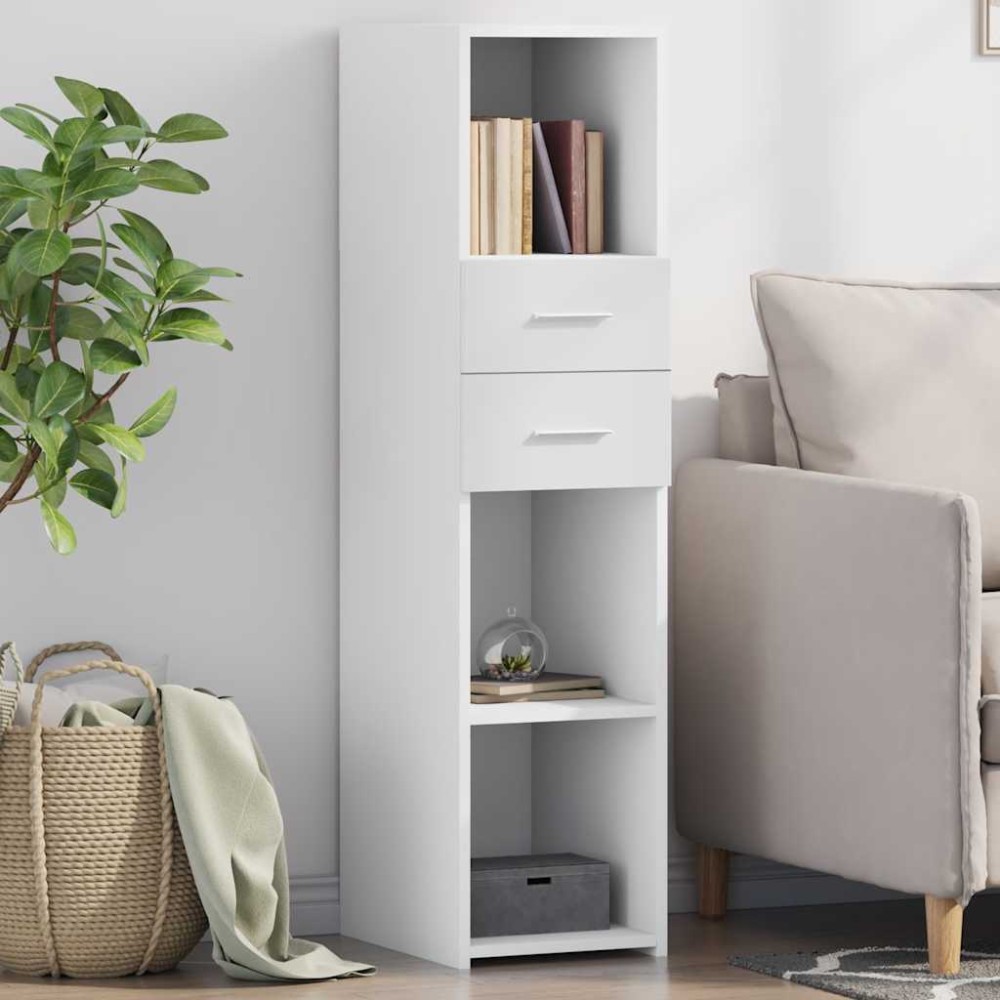 vidaXL Dulap înalt, alb, 30x42,5x124 cm, lemn prelucrat
