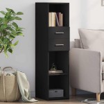 vidaXL Dulap înalt, negru, 30x42,5x124 cm, lemn prelucrat