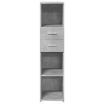 vidaXL Dulap înalt, gri beton, 30x42,5x124 cm, lemn prelucrat vidaXL Dulap înalt, gri beton, 30x42,5x124 cm, lemn prelucrat