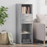 vidaXL Dulap înalt, gri sonoma, 40x42,5x124 cm, lemn prelucrat
