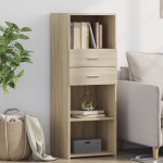 vidaXL Dulap înalt, stejar sonoma, 45x42,5x124 cm, lemn prelucrat