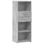 vidaXL Dulap înalt, gri beton, 45x42,5x124 cm, lemn prelucrat