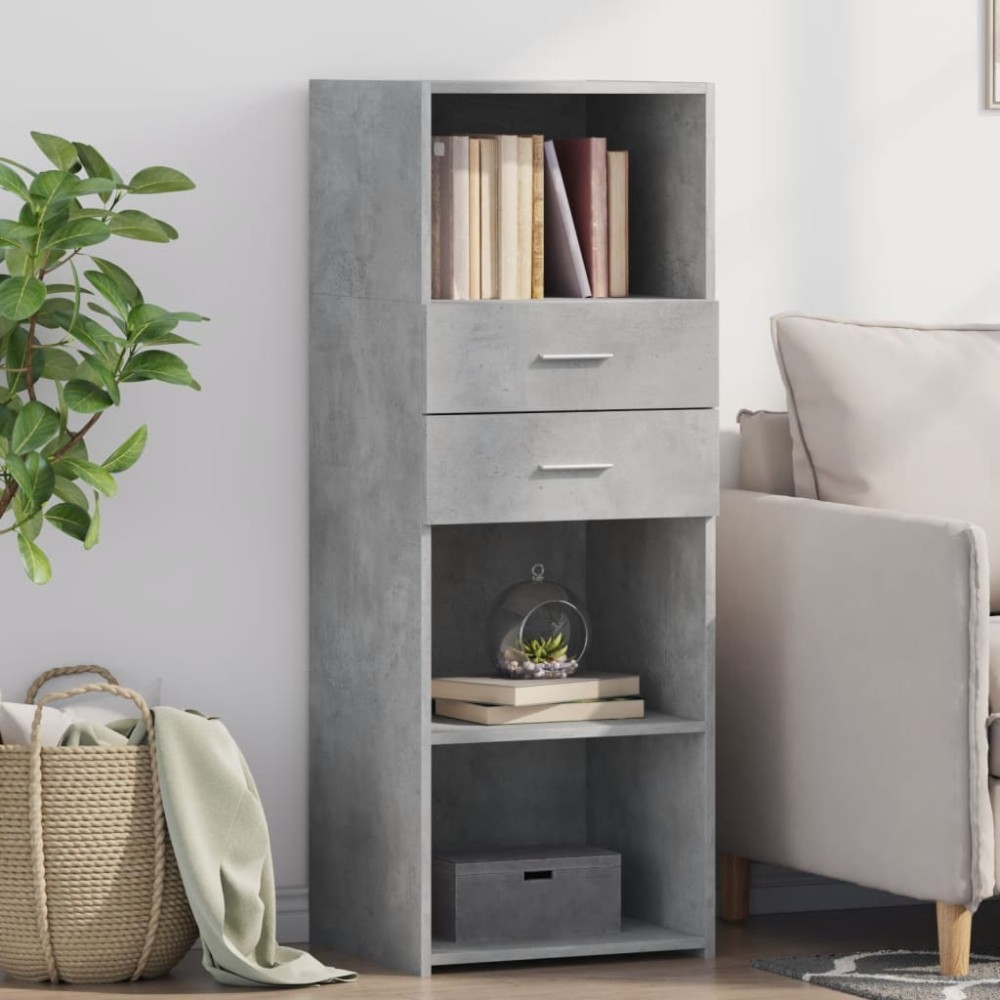 vidaXL Dulap înalt, gri beton, 45x42,5x124 cm, lemn prelucrat