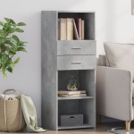 vidaXL Dulap înalt, gri beton, 45x42,5x124 cm, lemn prelucrat