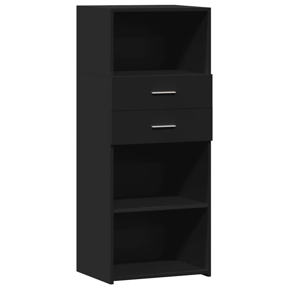 vidaXL Dulap înalt, negru, 50x42,5x124 cm, lemn prelucrat