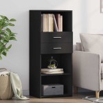 vidaXL Dulap înalt, negru, 50x42,5x124 cm, lemn prelucrat