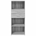 vidaXL Dulap înalt, gri sonoma, 50x42,5x124 cm, lemn prelucrat
